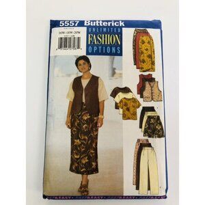 Vintage Butterick Sewing Pattern 5557 Women Vest Top Skirt Shorts Pants Sz 16-20